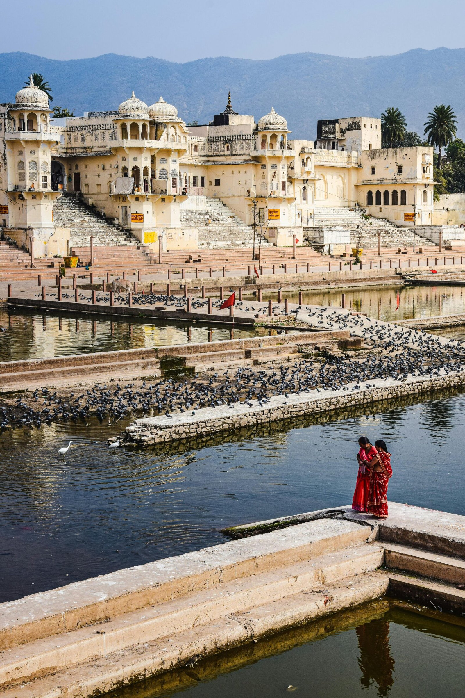 Pilgrims and ghats at the sacred Pushkar Lake