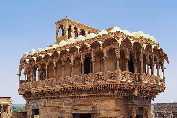 The unique arched peacock-shaped roof of Salim Singh Ki Haveli