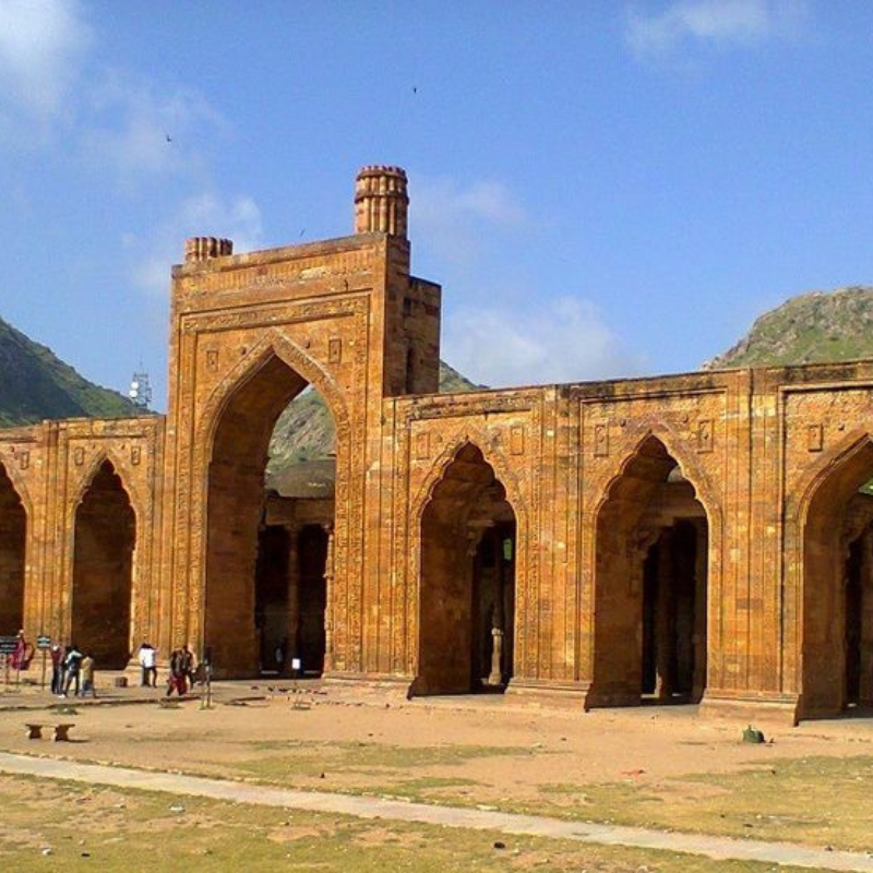 Ancient mosque architecture and arched ruins of Adhai Din Ka Jhonpra